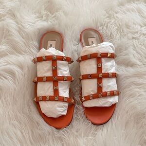 Valentino Garavani Orange Studded Sandals